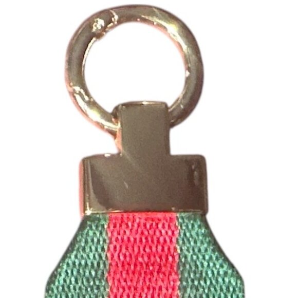 Green And Red Unbranded Web Keyring With Gold Tone Hardware - Picture 3 of 4
